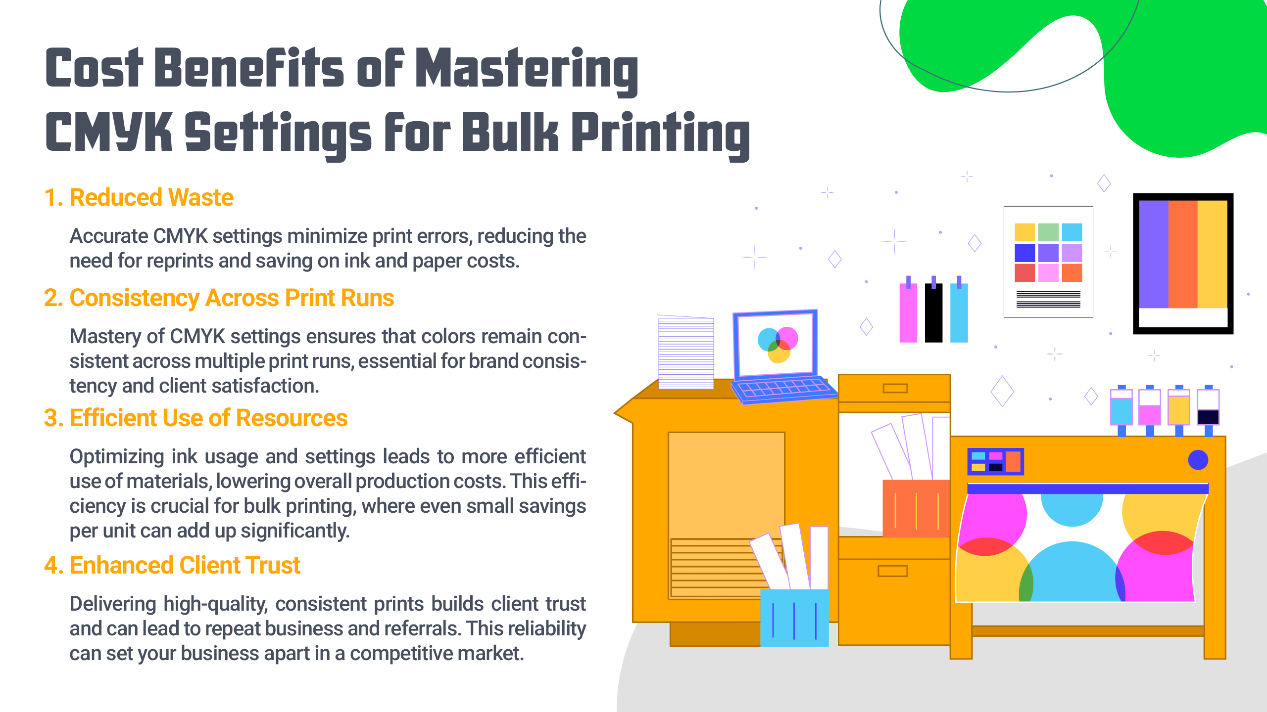 Cost Benefits of Mastering CMYK Settings for Bulk Printing