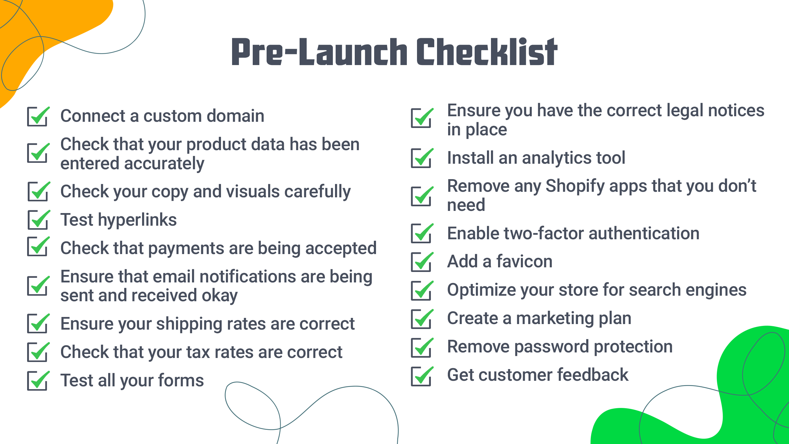 Pre-Launch Checklist